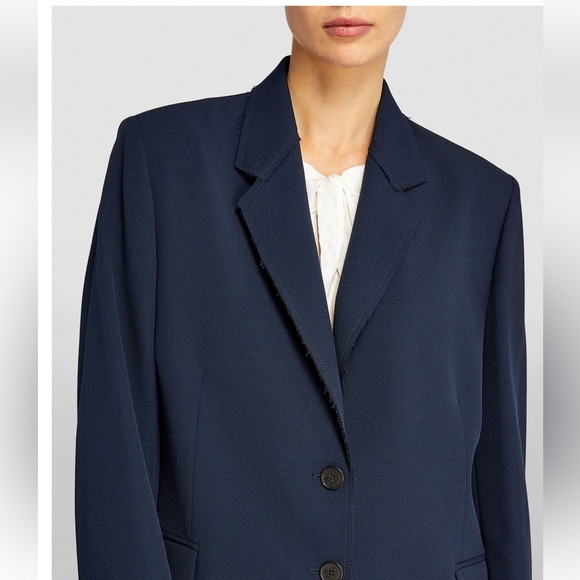 FRAME Oversized Raw Edge Navy Blazer XS - Picture 5 of 15